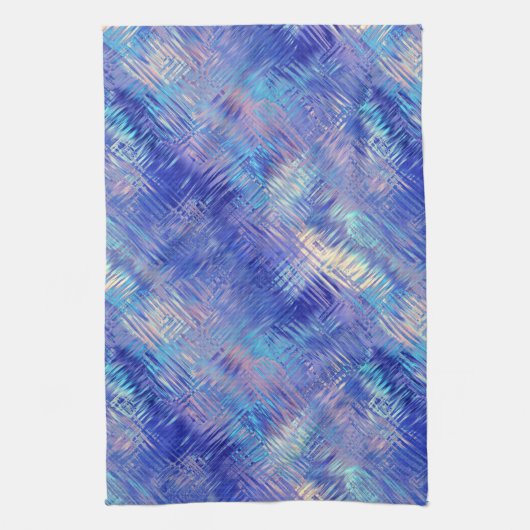 Sapphire Blue Scribged Texture Theedoek (Verticaal)