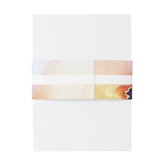 Sapphire Blue Sinaasappel Monogrammed Wedding Uitnodigingen Wikkel (Achterkant Voorbeeld)