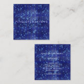 Sapphire Blue Sparkle Beauty Stylist Vierkante Visitekaartje (Voorkant / Achterkant)