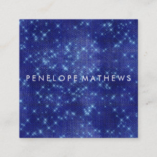 Sapphire Blue Sparkle Beauty Stylist Vierkante Visitekaartje