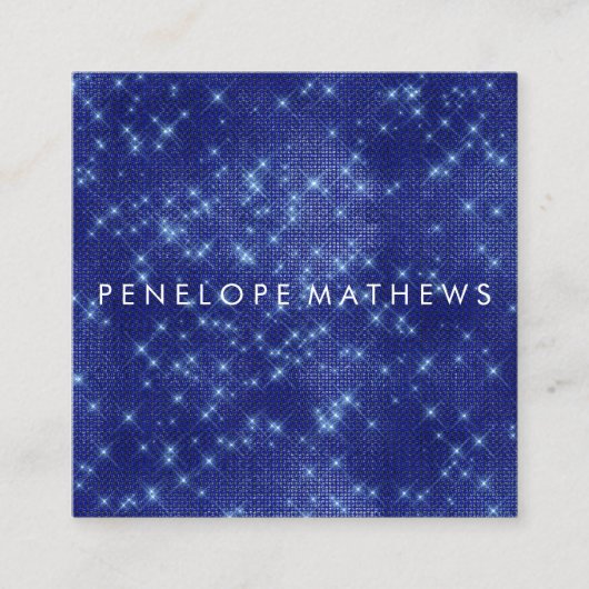 Sapphire Blue Sparkle Beauty Stylist Vierkante Visitekaartje (Voorkant)