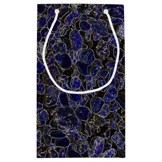 Sapphire Blue Stones met stralende gloed Klein Cadeauzakje (Achterkant)