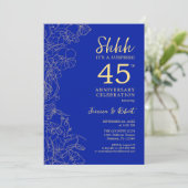 Sapphire Blue Surprise 45th Anniversary Kaart (Staand voorkant)