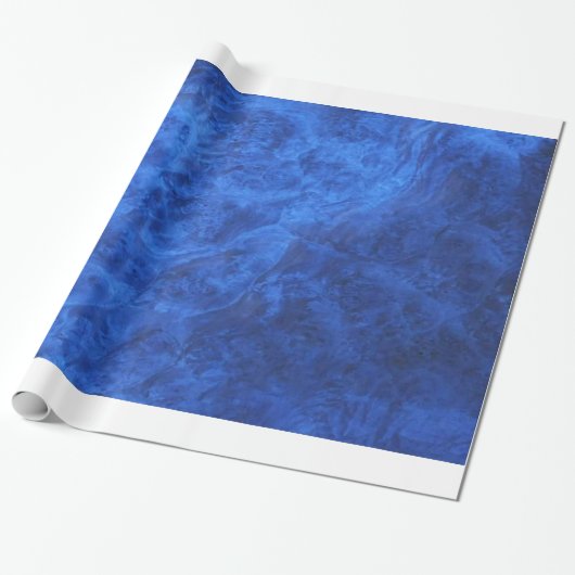 Sapphire Blue Velvet Wrapping Paper Cadeaupapier (Uitgerold)