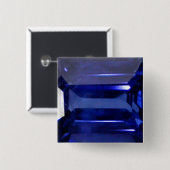 Sapphire Blue Vierkante Button 5,1 Cm (Voorkant /achterkant)