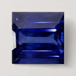 Sapphire Blue Vierkante Button 5,1 Cm