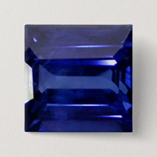 Sapphire Blue Vierkante Button 5,1 Cm (Voorkant)