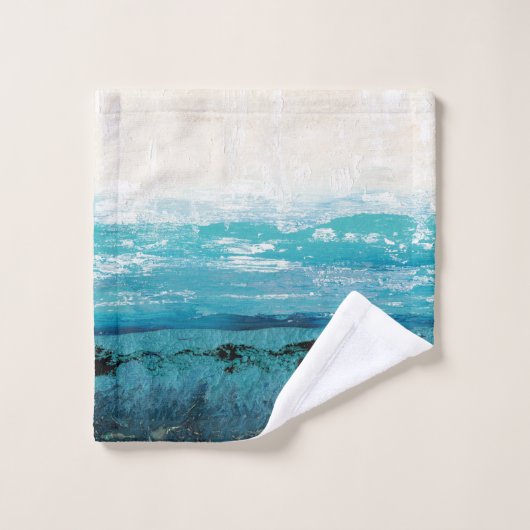 Sapphire Blue-Waterverf Bad Handdoek (Wasdoekje)