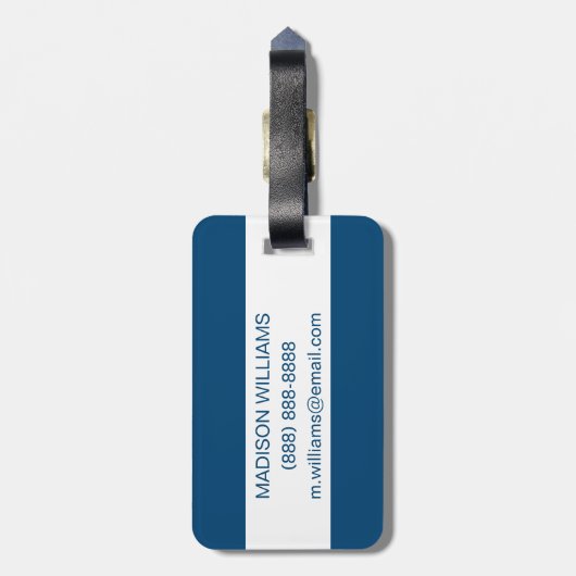 Sapphire Blue-Waterverf Bagagelabel (Achterkant verticaal)