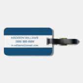 Sapphire Blue-Waterverf Bagagelabel (Achterkant horizontaal)