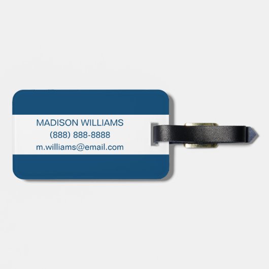 Sapphire Blue-Waterverf Bagagelabel (Achterkant horizontaal)