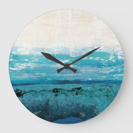 Sapphire Blue Waterverf Grote Klok (Voorkant)