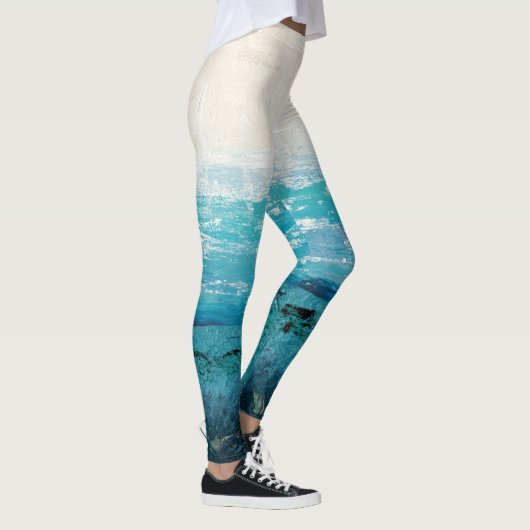 Sapphire Blue-Waterverf Leggings (Rechts)