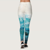 Sapphire Blue-Waterverf Leggings (Achterkant)