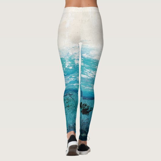 Sapphire Blue-Waterverf Leggings (Achterkant)