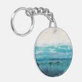 Sapphire Blue-Waterverf Sleutelhanger (Voorkant Links)