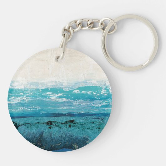 Sapphire Blue-Waterverf Sleutelhanger (Achterkant)