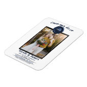 Sapphire Blue Wax Seal Foto Bruiloft Save the Date Magneet (Linkerzijde)