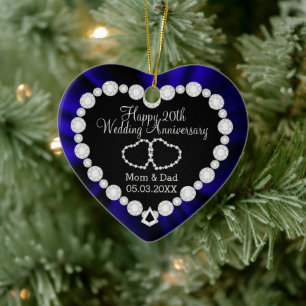 Sapphire Blue Wedding Jubileum   DIY-tekst   Keramisch Ornament