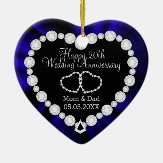 Sapphire Blue Wedding Jubileum | DIY-tekst   Keramisch Ornament (Voorkant)