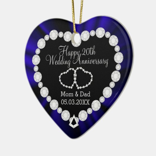 Sapphire Blue Wedding Jubileum | DIY-tekst   Keramisch Ornament (Links)