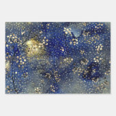 Sapphire Blue Winter Dusk Sky Gold Snowfall Inpakpapier Vel (Voorkant 2)