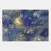 Sapphire Blue Winter Dusk Sky Gold Snowfall Inpakpapier Vel (Voorkant)