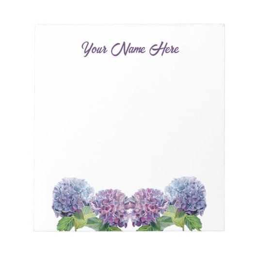 Sapphire Blues Hydrangeas Notepad Notitieblok (Voorkant)