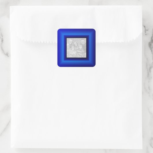 Sapphire Border Vierkante Sticker (Tas)