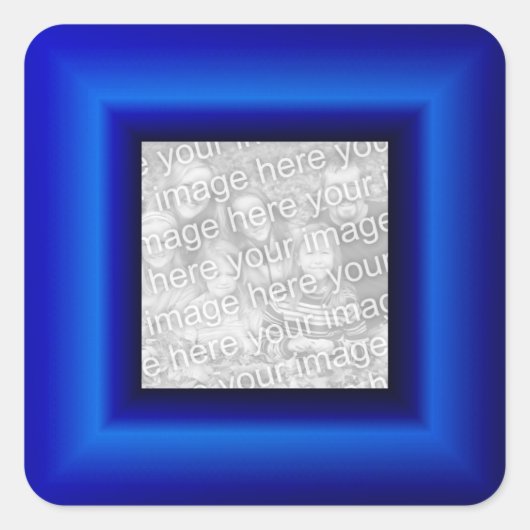 Sapphire Border Vierkante Sticker (Voorkant)