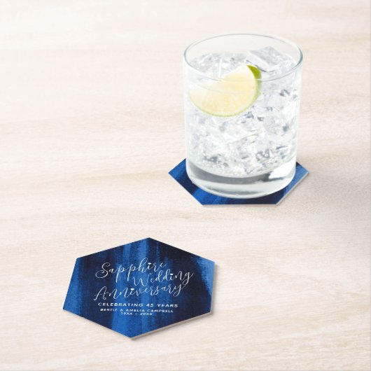 Sapphire bruiloft: blauwe moderne kunst kartonnen onderzetters (Insitu)