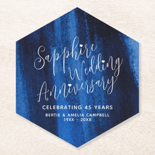 Sapphire bruiloft: blauwe moderne kunst kartonnen onderzetters (Voorkant)