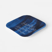 Sapphire bruiloft: blauwe moderne kunst papieren bordje (Gebogen)