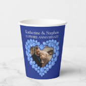 Sapphire bruiloft herdenkingsdag aangepaste foto b papieren bekers (Voorkant)