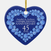 Sapphire Bruiloft Jubileum hart ornament (Voorkant)