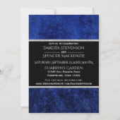 Sapphire Bruiloft Royal Cobalt Blue Party Modern Kaart (Achterkant)