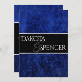 Sapphire Bruiloft Royal Cobalt Blue Party Modern Kaart (Voorkant / Achterkant)