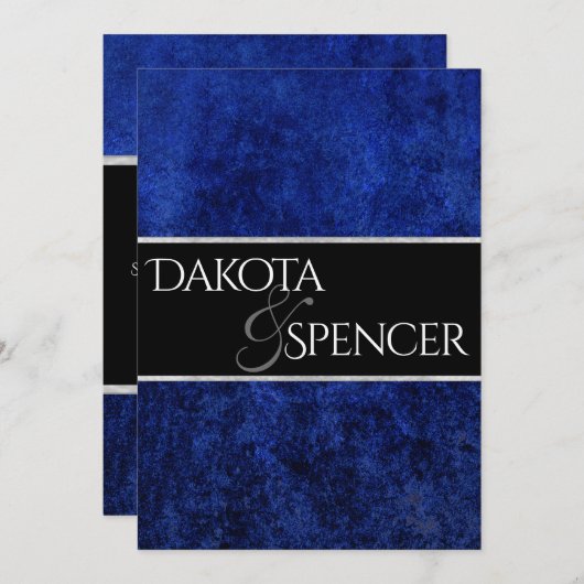 Sapphire Bruiloft Royal Cobalt Blue Party Modern Kaart (Voorkant / Achterkant)