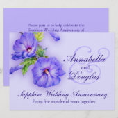 Sapphire bruiloft trouwdag 45 jaar uitnodiging (Voorkant / Achterkant)