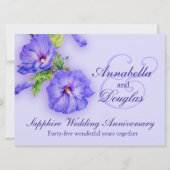 Sapphire bruiloft trouwdag 45 jaar uitnodiging (Voorkant)