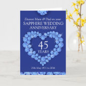 Sapphire bruiloft trouwdag mum and dad card kaart (Gele Bloem)