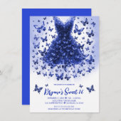 Sapphire Butterfly Jurk September Birthstone Kaart (Voorkant / Achterkant)