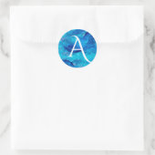 Sapphire Cloud Bold Monogram Ronde Sticker (Tas)