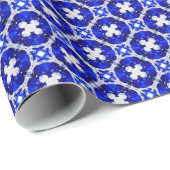 Sapphire Collectie Winter Bright Blue and White Cadeaupapier (Rol Hoek)