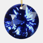 Sapphire Dark Blue Gemstone September Birthstone Keramisch Ornament (Voorkant)