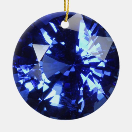Sapphire Dark Blue Gemstone September Birthstone Keramisch Ornament (Voorkant)