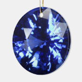 Sapphire Dark Blue Gemstone September Birthstone Keramisch Ornament (Links)