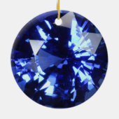 Sapphire Dark Blue Gemstone September Birthstone Keramisch Ornament (Achterkant)