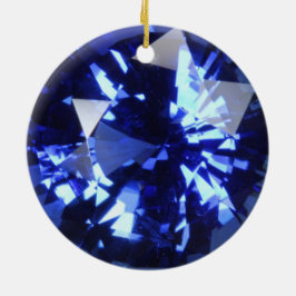 Sapphire Dark Blue Gemstone September Birthstone Keramisch Ornament