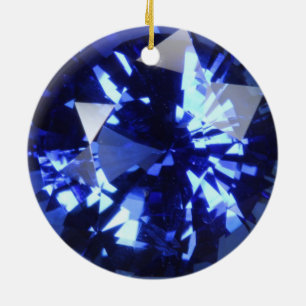 Sapphire Dark Blue Gemstone September Birthstone Keramisch Ornament